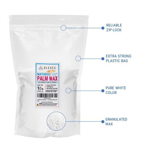 ALEXES Palm Wax for Candle Making - 1 lb Palm Wax Flakes - Sustainable Palm Wax for Candle Making - Organic Palm Wax Flakes for Candles – Natural Candle Making Wax - Image 2