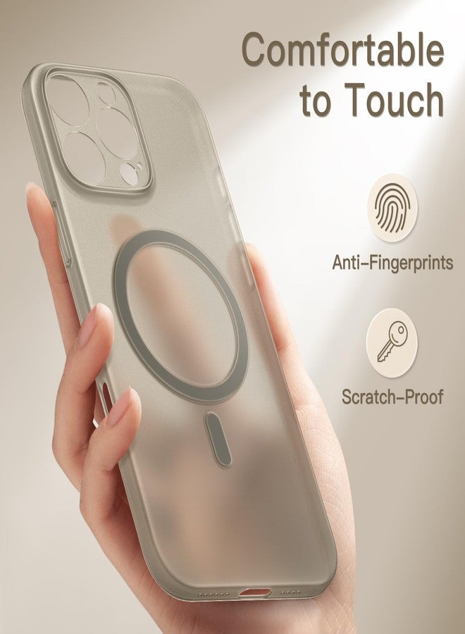 جي تيك جراب JETech المغناطيسي فائق النحافة لهاتف iPhone 16 Pro Max مقاس 6.9 بوصة، متوافق مع MagSafe، يوفر حماية كاملة لعدسة الكاميرا، غطاء صلب خفيف الوزن من مادة البولي بروبيلين غير اللامعة بتصميم بسيط (لون التيتانيوم الطبيعي). - Image 5