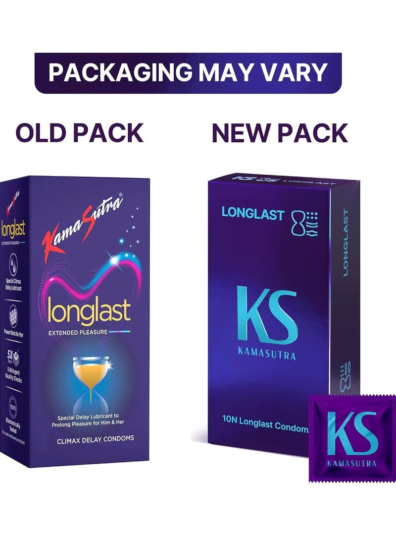 Kamasutra Long Last Extended Pleasure Climax Delay Condoms - 10N X 2 - Image 2