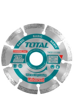 TOTAL Total 115mm Diamond Segment Disc – 22.22mm Bore, 7.5mm Blade Width – High-Speed Cutting Wheel for Concrete, Stone, Brick & Tile – Universal Fit for Angle Grinders  - Image 2