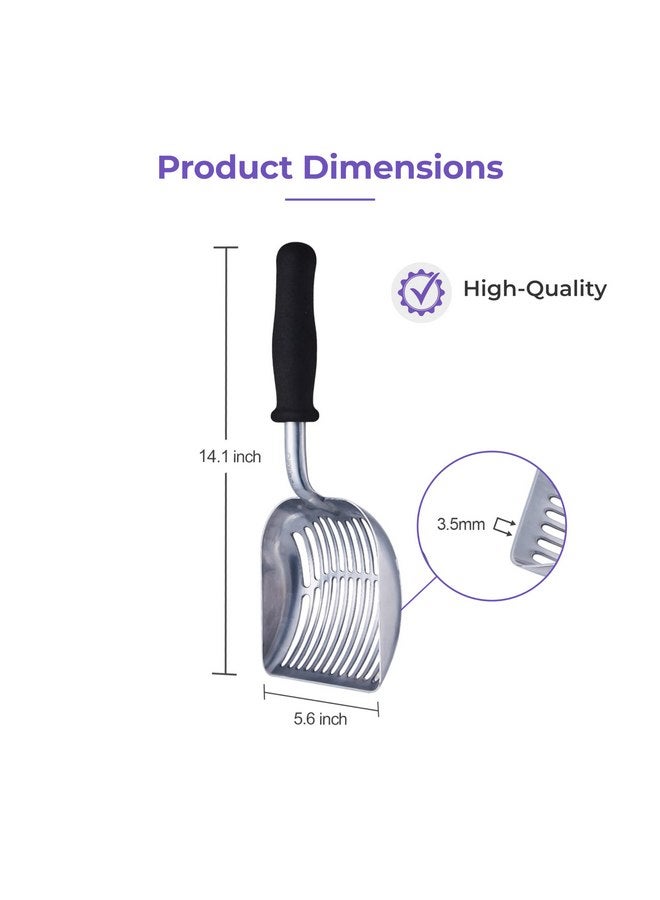 iPrimio Monster Cat Litter Scooper with 17 Inch Long Handle and Soft Grip - Sturdy Extra Large Deep Shovel Scoop - Cat Litter Scoop for Sore Hands - Kitty Litter Box Accessory - Image 1