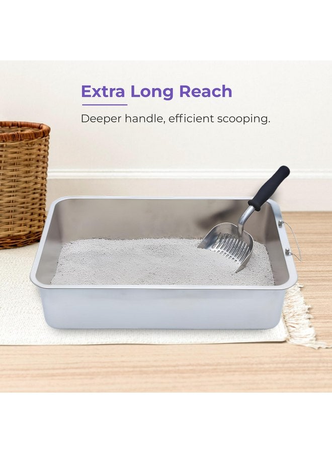 iPrimio Monster Cat Litter Scooper with 17 Inch Long Handle and Soft Grip - Sturdy Extra Large Deep Shovel Scoop - Cat Litter Scoop for Sore Hands - Kitty Litter Box Accessory - Image 2