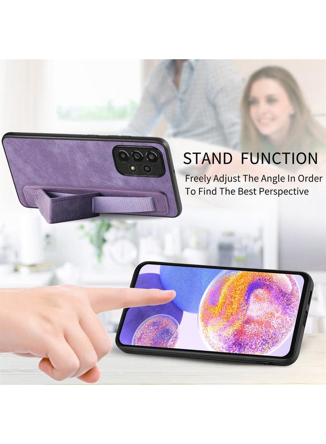 S-TOP Case For Samsung Galaxy A23 Retro Wristband Holder Leather Back Phone Case - Image 4