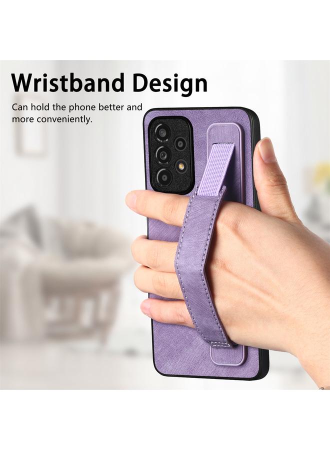 S-TOP Case For Samsung Galaxy A23 Retro Wristband Holder Leather Back Phone Case - Image 3