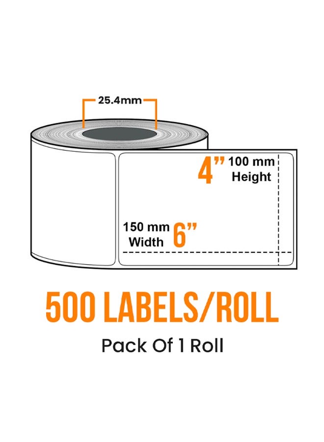 BRANDSFINITY [8 Rolls, 4000 Labels] Direct Thermal Barcode Label Stickers 4"X6",100mmX150mm, 4000 Labels Compatible with Zebra and Most of Thermal Printers, 500 Labels x Pack of 8  - Image 2