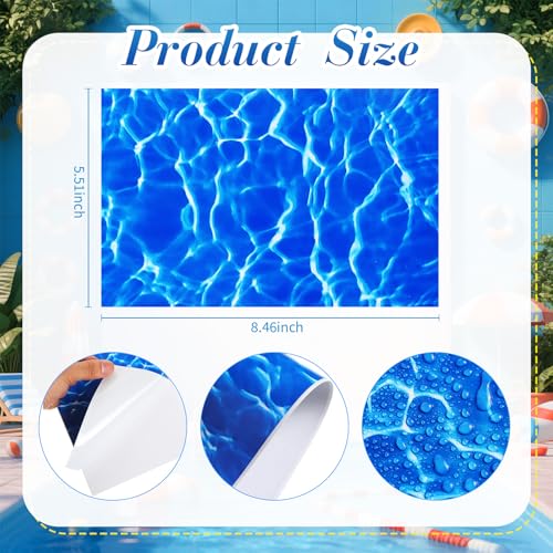 Yexiya 6 Pcs PVC Pool Repair Patches 845x551 Inch HeavyDuty Vinyl Adhesive Patch Kit for Above Ground Pools Air Mattress Inflatable Boats TentsRippleDark Blue - Image 3
