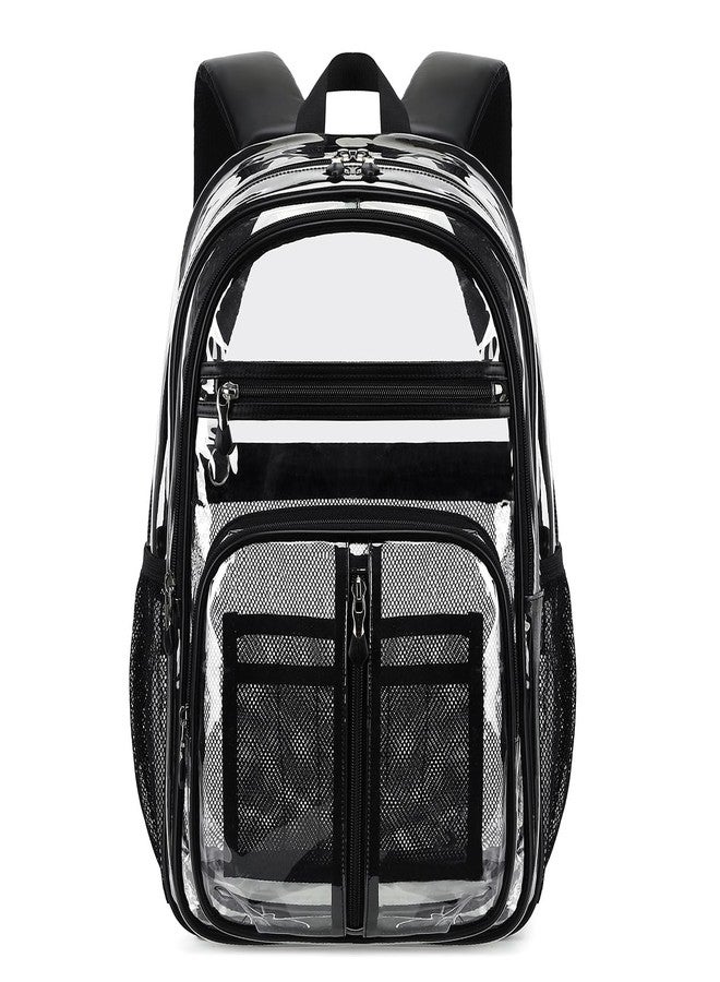 Cusangel Clear TPU XL Backpack,18" See Through Heavy Duty Bookbag,18 x8 x13inch X-Large Capacity Stadiums, warehouses, school and other security check locations(Black) - Image 1