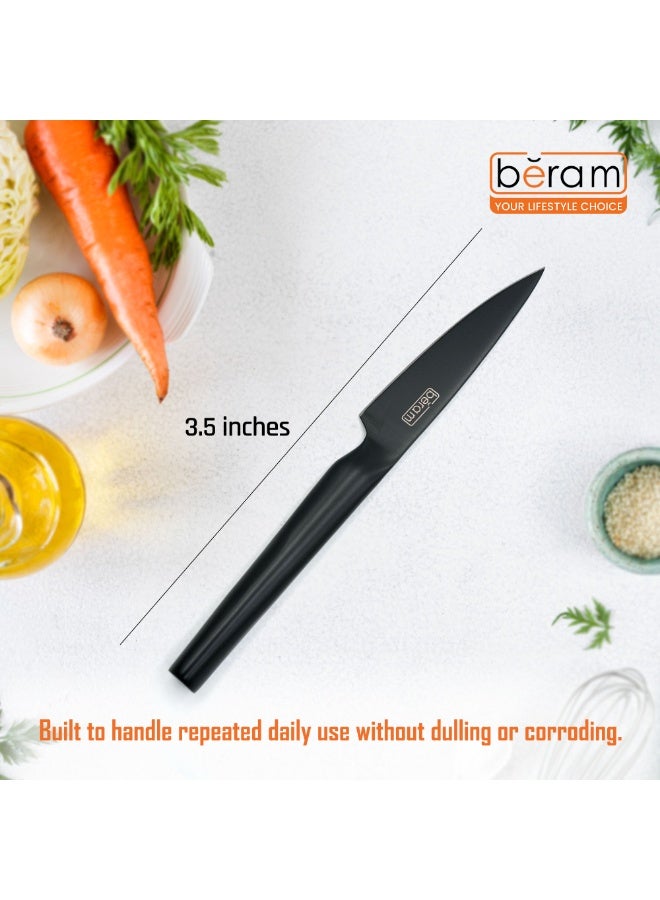 BERAM 3.5 Inch Paring Knife, Maifan Stone Coated High Carbon Stainless Steel Blade with SS430 Handle, Non-Stick and Scratch-Resistant Precision Knife for Peeling, Trimming, and Garnishing - Image 2