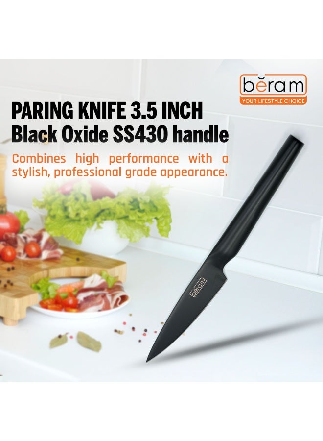 BERAM 3.5 Inch Paring Knife, Maifan Stone Coated High Carbon Stainless Steel Blade with SS430 Handle, Non-Stick and Scratch-Resistant Precision Knife for Peeling, Trimming, and Garnishing - Image 4