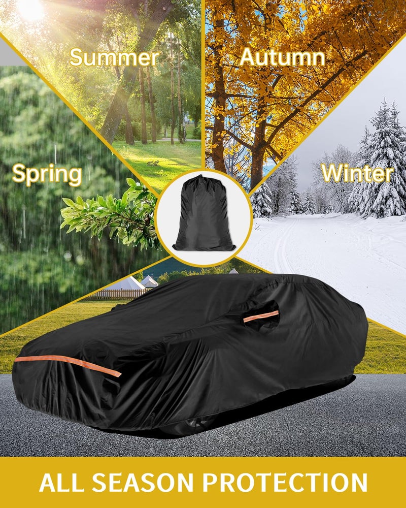 INSAUTO Car Cover Waterproof All Weather Custom Fit for Ford Mustang 1994-2025, 420D Oxford Full Outdoor Automtive Heavy Duty Covers Windproof Snowproof Dustproof UV Hail Protection Accessories - Image 5