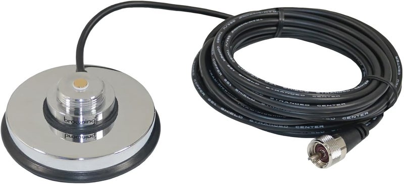 Browning Tram- BR-1030-UHF 3-5/8-In. NMO Magnet Mount with Rubber Boot and Preinstalled UHF PL-259 Connector, Chrome - Image 4