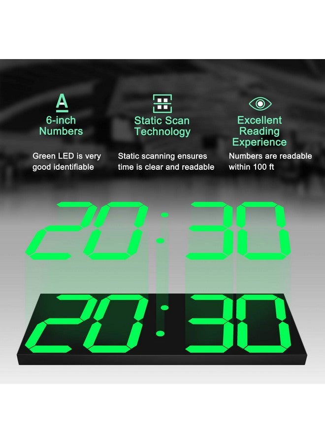 CHkosda CHKOSDA LED Large Digital Wall Clock, Oversize Wall Clock with 6” Numbers, Remote Control Count up/Countdown Timer Clock, Auto Dimmer, Big Calendar and Thermometer(Green)  - Image 5