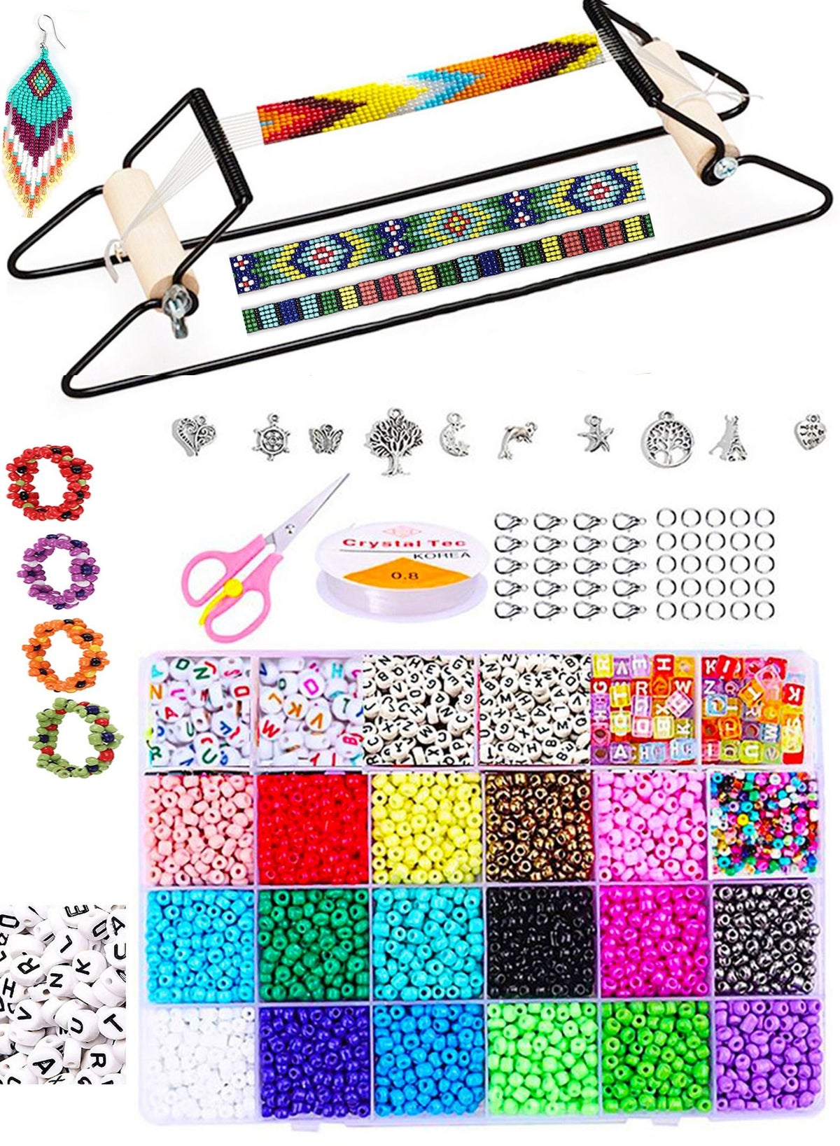 Mountain Gems Frame Bead Loom Kit for Beaded Bracelets Earrings