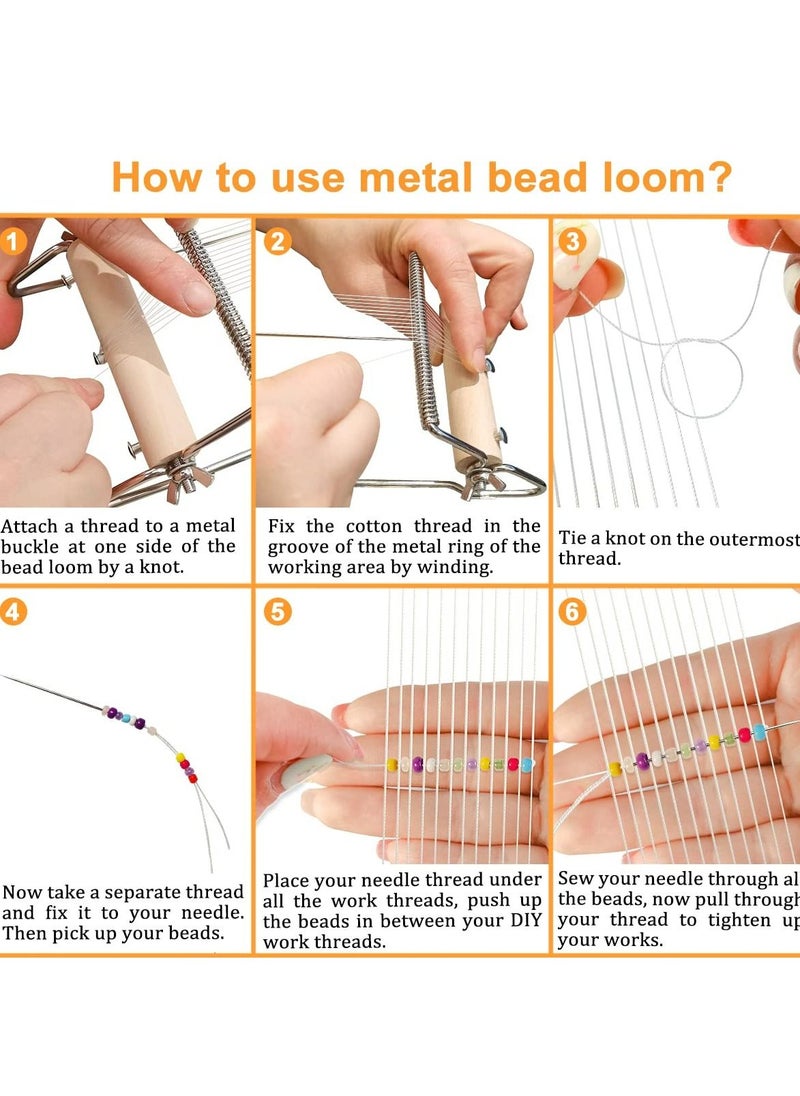 Mountain Gems Frame Bead Loom Kit for Beaded Bracelets Earrings Belts Making Includes Seed Beads  - Image 2