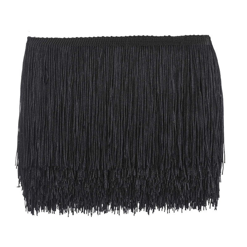 AWAYTR 10 Yards Sewing Fringe Trim 4in Wide Tassel for DIY Craft Clothing and Dress Decoration Black 4 Inches Wide