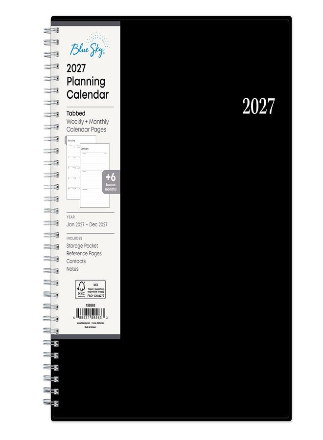 Blue Sky 2027 Weekly and Monthly Planner Calendar, Includes January 2027 - December 2027, 8.5" x 11", Flexible Cover, Wirebound, Laminated Tabs, Storage Pocket, Enterprise - Image 1