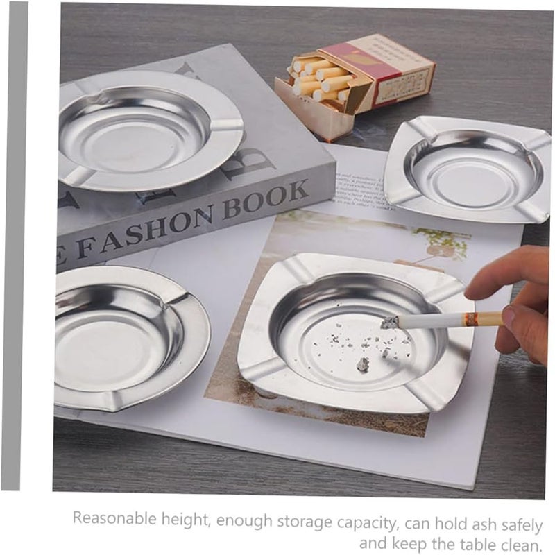 Stainless Steel Cigar Ashtray 2 Pack Unique Retro Design for Indoor Outdoor Home Office - Image 5