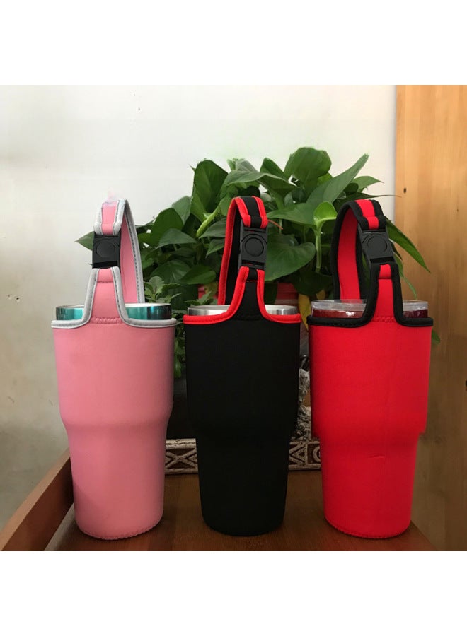 Solid Color Ice Cup 30Oz Car Cup Cover Diving Material Buckle Insulation Handbag Wholesale Support Creative Logo-Color:Pure Gray-Capacity:Ice Bully Cup Special (30oz))  - Image 5
