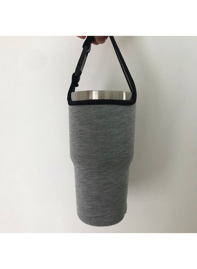 Solid Color Ice Cup 30Oz Car Cup Cover Diving Material Buckle Insulation Handbag Wholesale Support Creative Logo-Color:Pure Gray-Capacity:Ice Bully Cup Special (30oz))  - Image 1