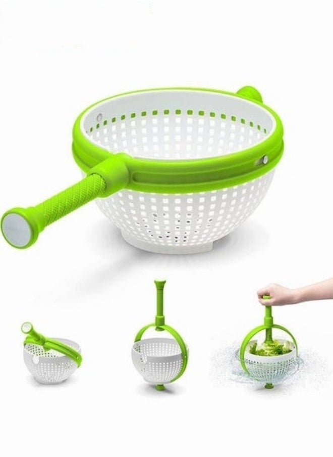 MIXDE 360 Degree Rotating Salad Dryer,Easy To Use Spinning Dryer With Foldable Handle,Wash Fruit Dryer Vegetable Quick Dry  - Image 1