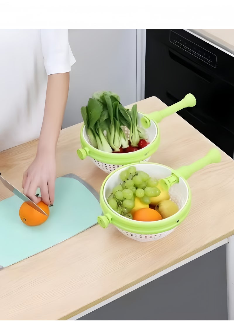 MIXDE 360 Degree Rotating Salad Dryer,Easy To Use Spinning Dryer With Foldable Handle,Wash Fruit Dryer Vegetable Quick Dry  - Image 2