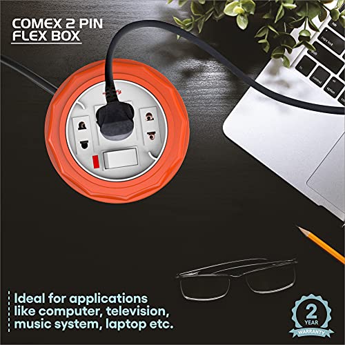 Fybros Comex 2 Pin Extension Cord, Extension Box, Power Strip with International Sockets Extension Board, 2 Year Warranty, 5 Meter Heavy Duty Cable, (Multicolor)- Made in India - Image 3