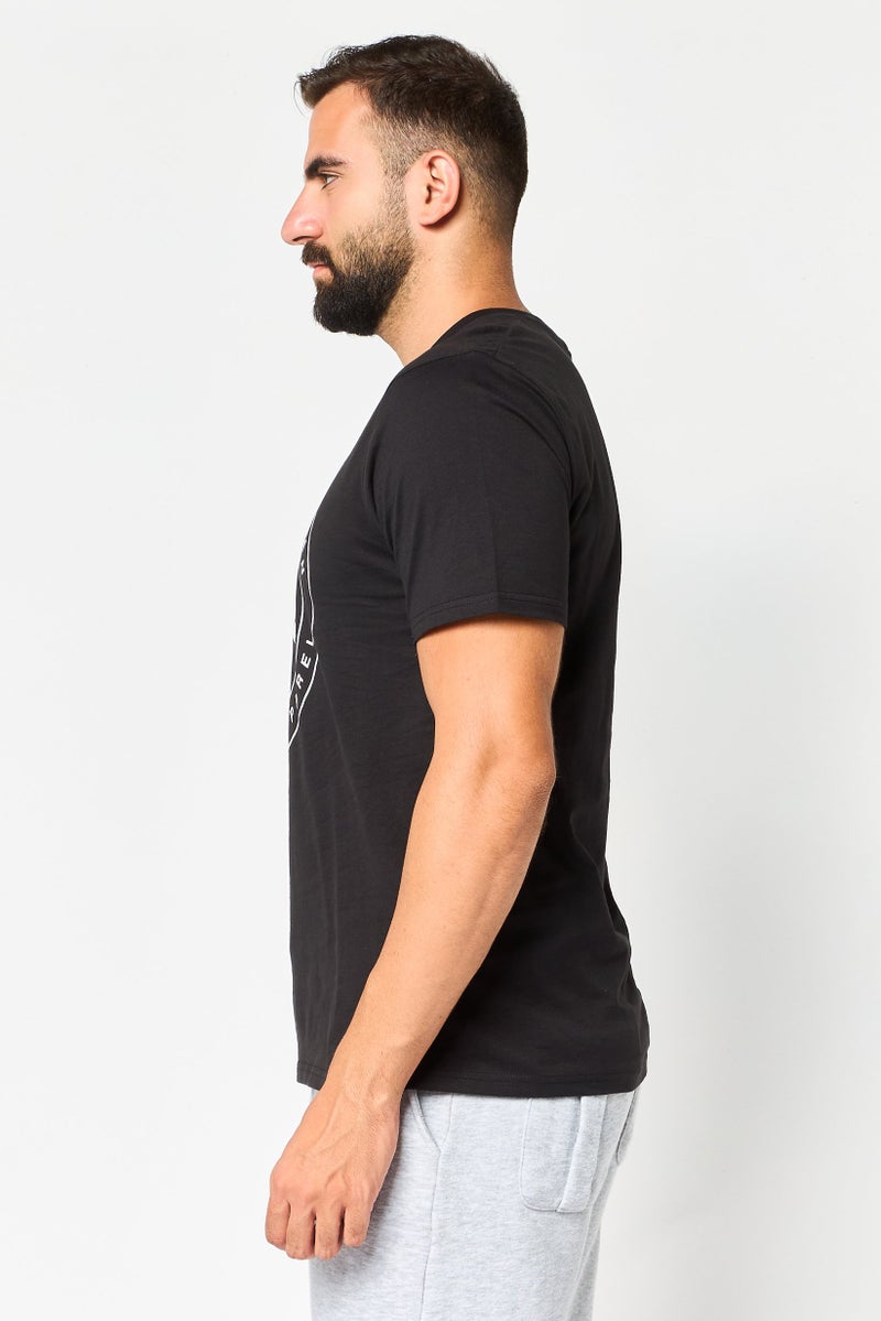 Ellesse Men Sportswear Fit Short Sleeve Outdoor T-Shirt, Black - Image 3