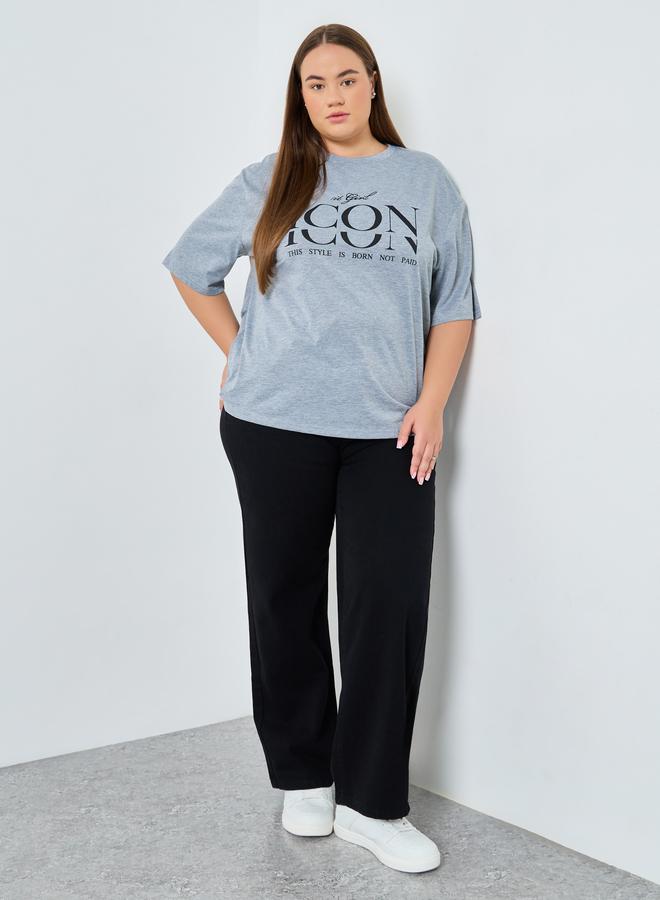 ستايلي بنطال جينز بمقاس كبير وقصة أرجل مستقيمة - Image 1