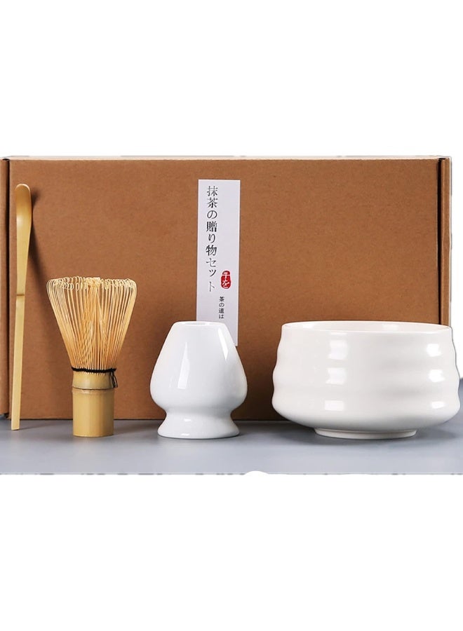 DUNISO 4Pcs Matcha Tea Set, Matcha Ceremony Accessory - Matcha Ceramic Bowl Holder, Traditional Scoop, The Perfect Set to Prepare a Traditional Cup of Matcha (Bamboo)  - Image 2
