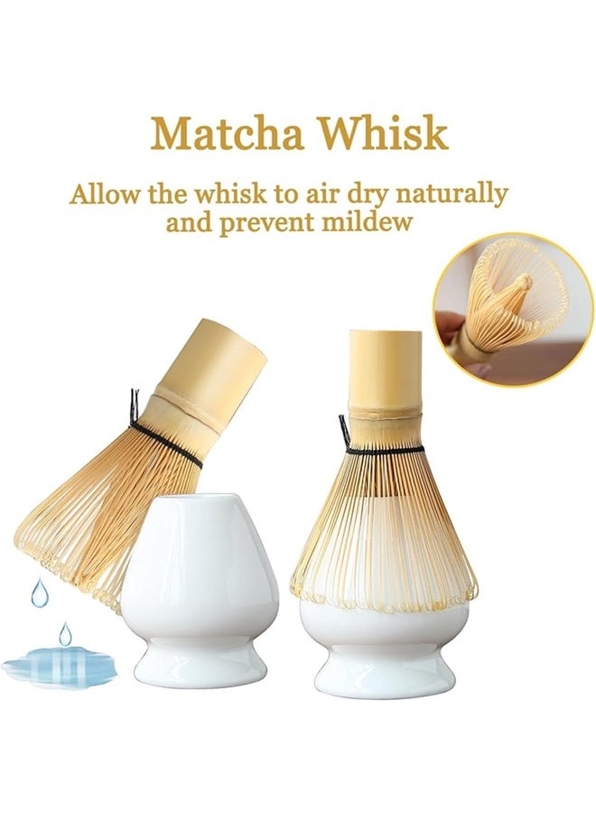 DUNISO 4Pcs Matcha Tea Set, Matcha Ceremony Accessory - Matcha Ceramic Bowl Holder, Traditional Scoop, The Perfect Set to Prepare a Traditional Cup of Matcha (Bamboo)  - Image 5