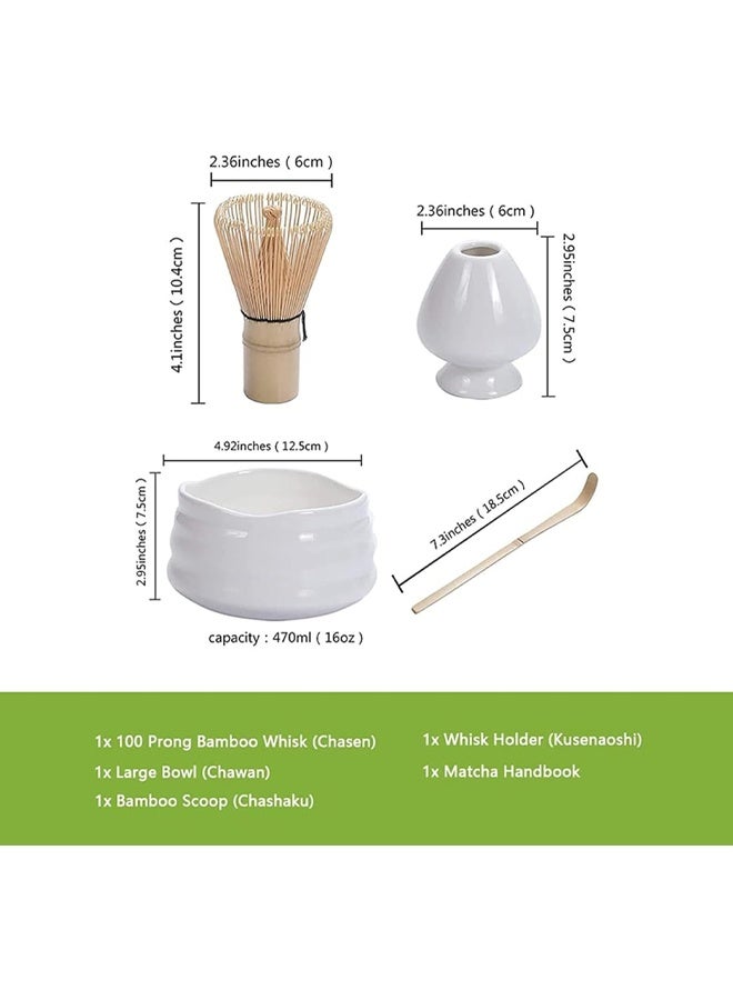 DUNISO 4Pcs Matcha Tea Set, Matcha Ceremony Accessory - Matcha Ceramic Bowl Holder, Traditional Scoop, The Perfect Set to Prepare a Traditional Cup of Matcha (Bamboo)  - Image 3