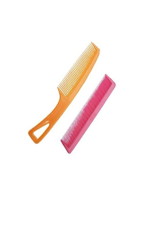 LooKat Professional Hair Detangling Combs Set, 4 Pack Multicolor Plastic Wide-Tooth Styling Combs with Handle - Image 5