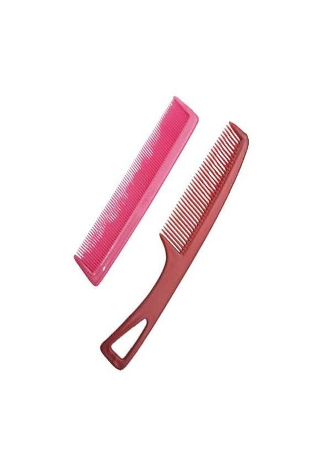 LooKat Professional Hair Detangling Combs Set, 4 Pack Multicolor Plastic Wide-Tooth Styling Combs with Handle - Image 4