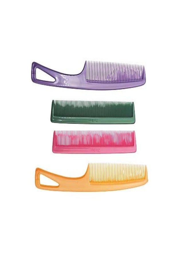 LooKat Professional Hair Detangling Combs Set, 4 Pack Multicolor Plastic Wide-Tooth Styling Combs with Handle - Image 3