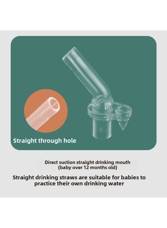 Baby Cup Liquid Silicone Straw/baby Bottle Drinking Cup Accessories/straight Through Cross Hole Elbow Baby Elephant Straw-Color:Pass-through  - Image 1