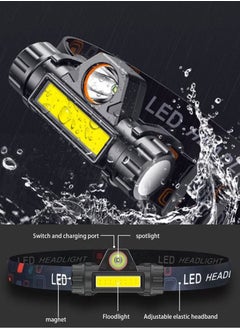 Headlamp Rechargeable And Waterproof, Ideal For Camping, Hiking, Working, Security, Running, Cycling Etc, Adjustable Head Strap And Long Battery Timing, Head Lamp Flashlight, Outdoor Headlight - pzsku/Z6FCDEC49A0D6C321D79BZ/45/_/1669703729/f1ae4476-aaee-4853-af27-5ef528d92eba