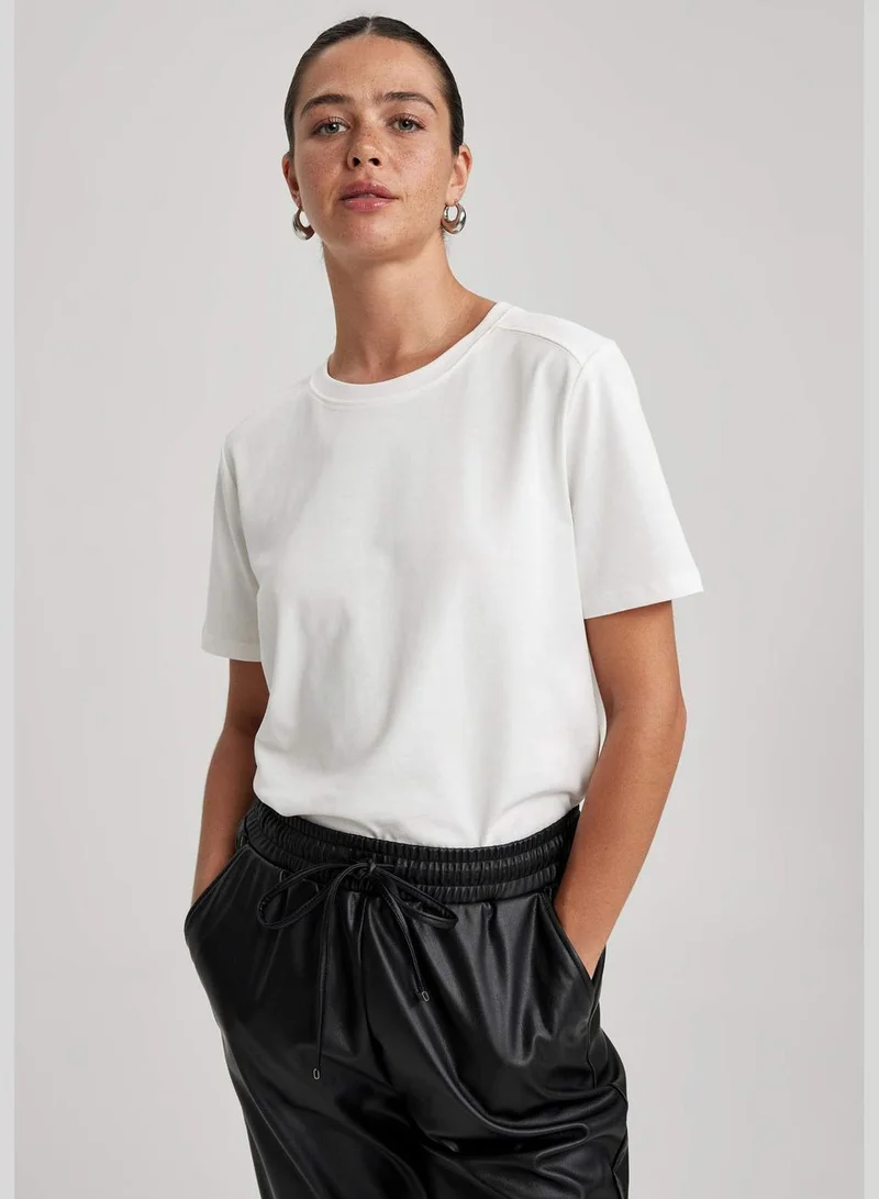 DeFacto Woman Crew Neck Knitted Short Sleeve T-Shirt
