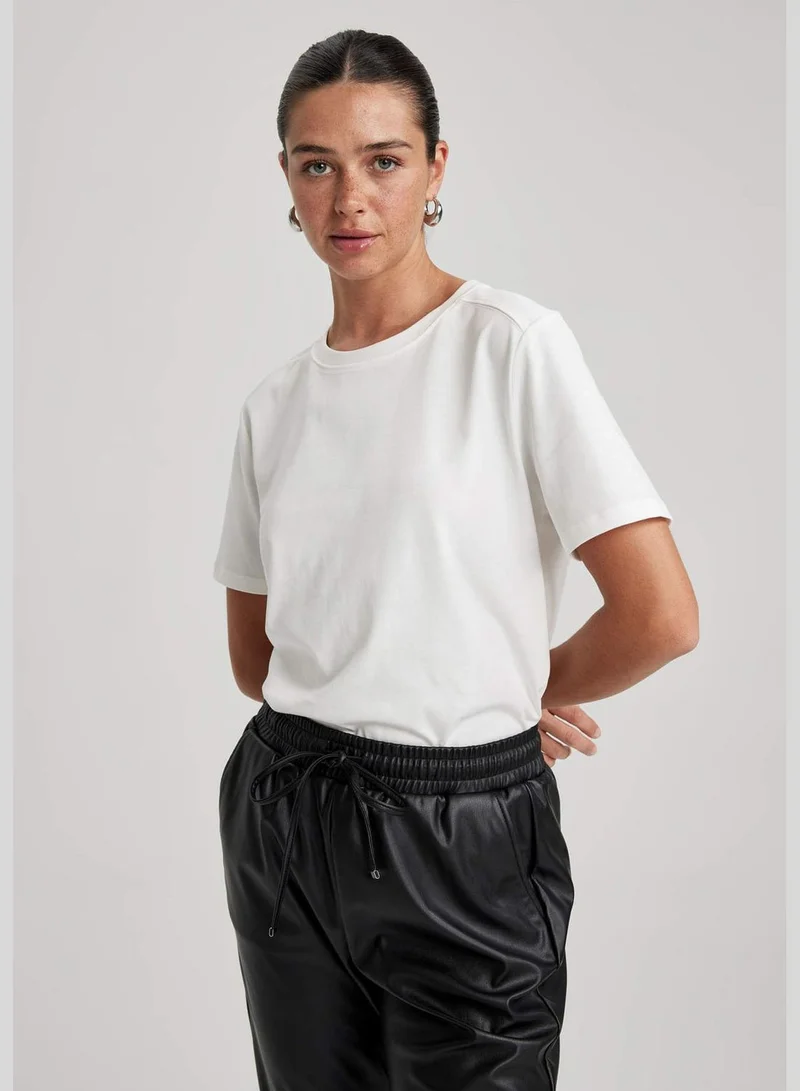 DeFacto Woman Crew Neck Knitted Short Sleeve T-Shirt