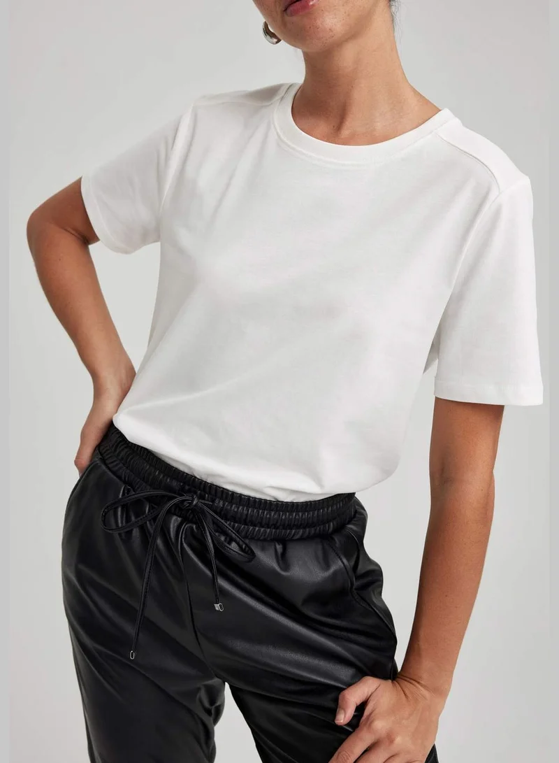 DeFacto Woman Crew Neck Knitted Short Sleeve T-Shirt