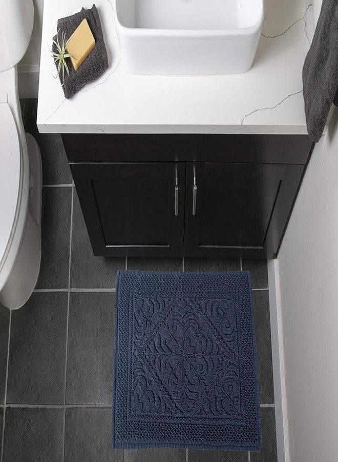 DII Decorative, Jacquard Bath Rug, 20x31, Navy - Image 4