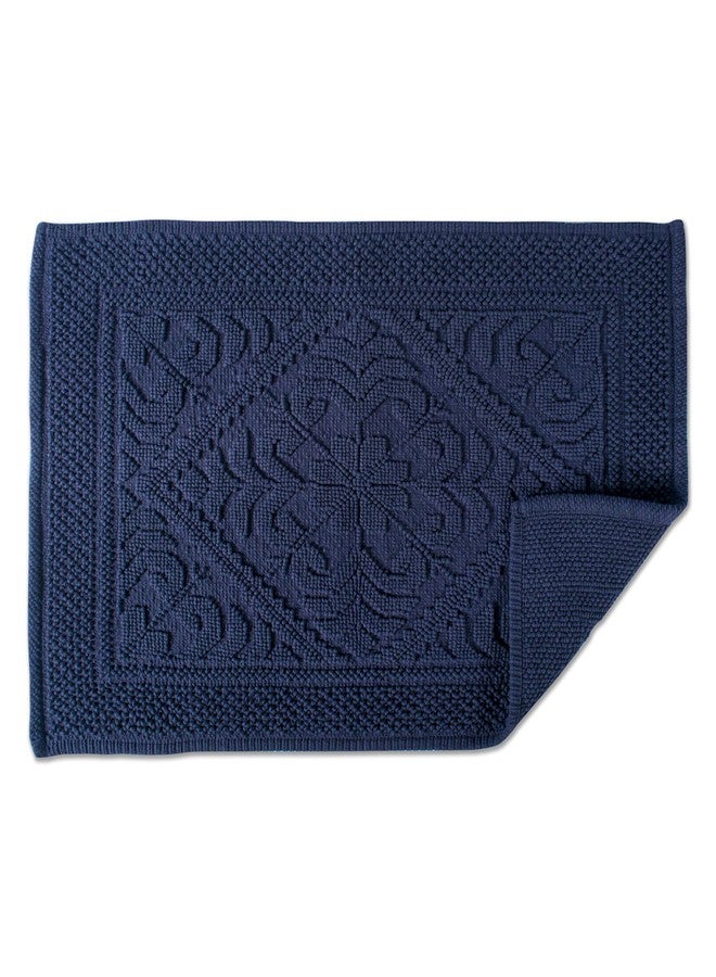 DII Decorative, Jacquard Bath Rug, 20x31, Navy - Image 2