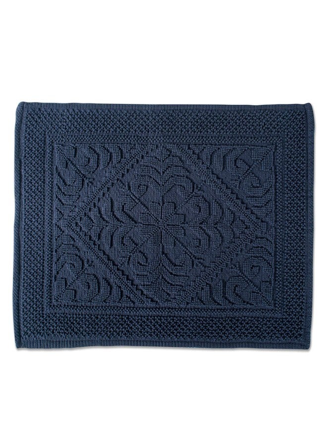 DII Decorative, Jacquard Bath Rug, 20x31, Navy - Image 1