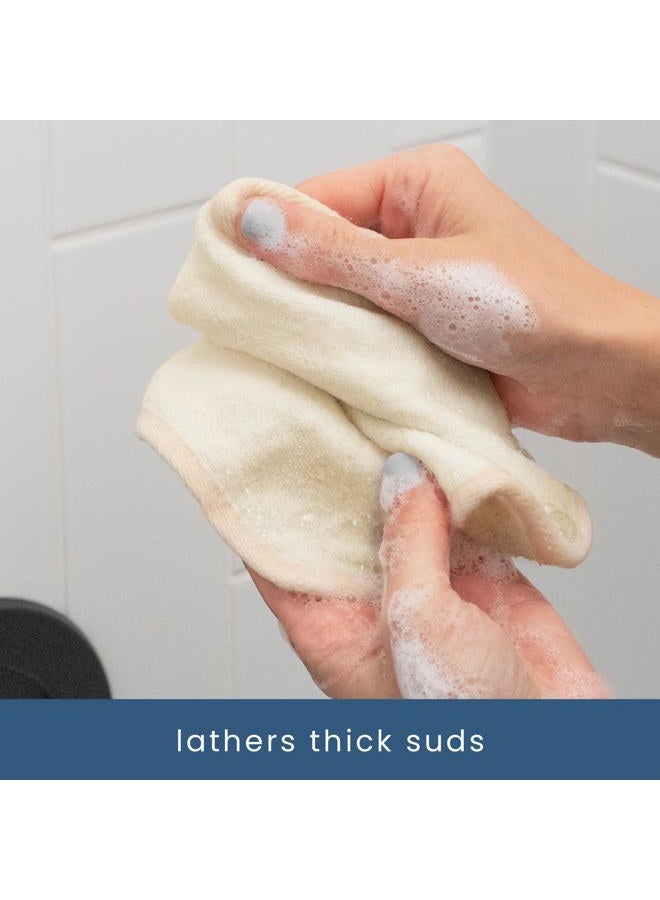 S&T INC. Dual Sided Exfoliating Wash Cloths, 9.9 Inch x 9.9 Inch, Cream, 3 Pack - Image 3