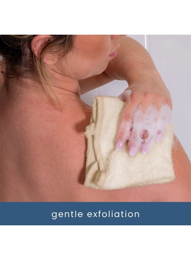 S&T INC. Dual Sided Exfoliating Wash Cloths, 9.9 Inch x 9.9 Inch, Cream, 3 Pack - Image 4