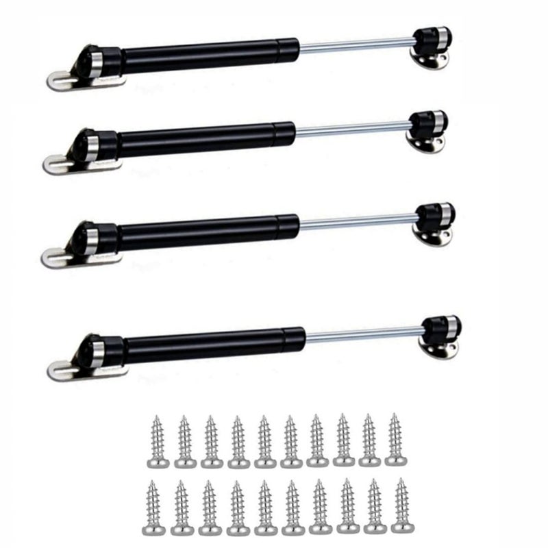 GDQLCNXB 20N44 lb Gas Strut Cabinet Hinge Safety Lift Support Gas Struts Soft Open Lid Hinge for Cabinet Toy Box 6 inch Length Black 4Pcs - Image 2