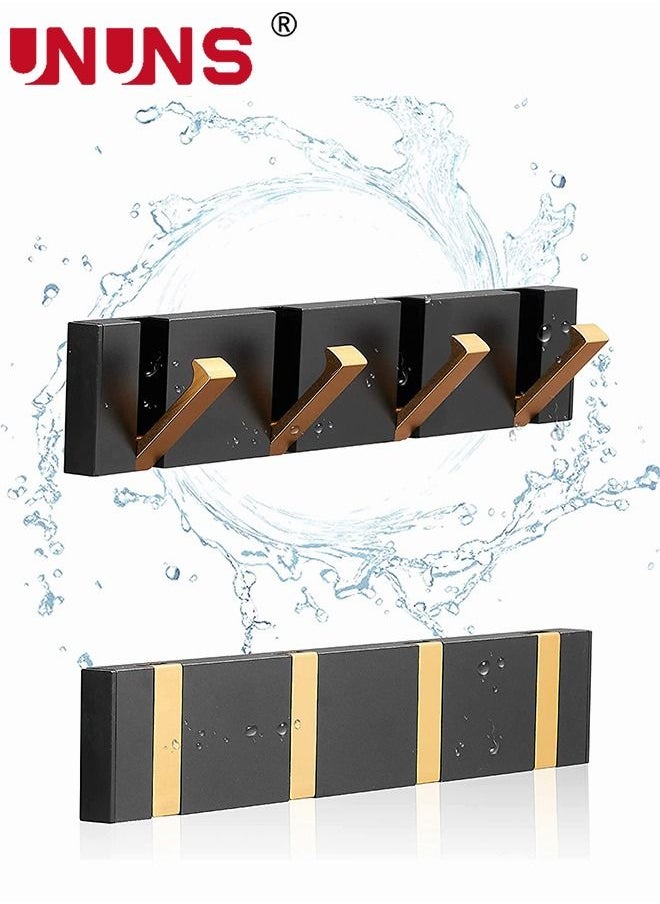 UNUNS - Coat Hooks,1 Pack Folding Rack Hooks Wall Mount,Space Saving Retractable Coat Wall Hooks,Bathroom Hooks,Door Robe Hooks,With 4 Invisible Hooks,Home Storage Hooks For Balcony Kitchen Bathroom - Image 1