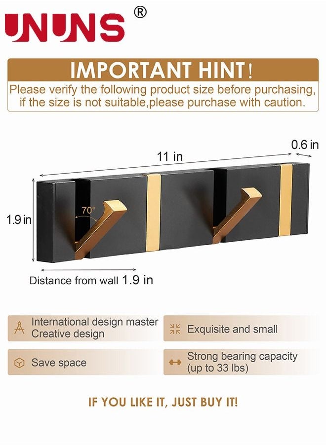 UNUNS - Coat Hooks,1 Pack Folding Rack Hooks Wall Mount,Space Saving Retractable Coat Wall Hooks,Bathroom Hooks,Door Robe Hooks,With 4 Invisible Hooks,Home Storage Hooks For Balcony Kitchen Bathroom - Image 1