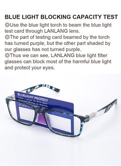 LANLANG LANLANG Blue Light Blocking Reading Glasses for Men Women Spring Hinge Anti-Blue light computer glasses Anti Eyestrain including 0-3.5 diopters L-L008-C1  - Image 2