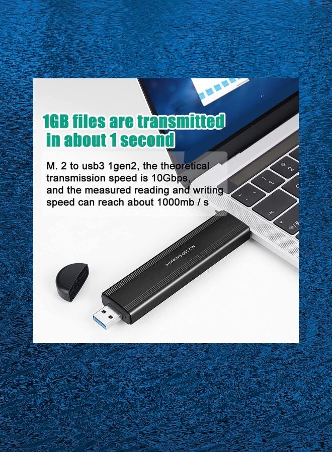 XLT M.2 SSD Enclosure, NVME NGFF Dual Protocol Adapter with USB C Support for Size 2242/2260/2280 - Image 4