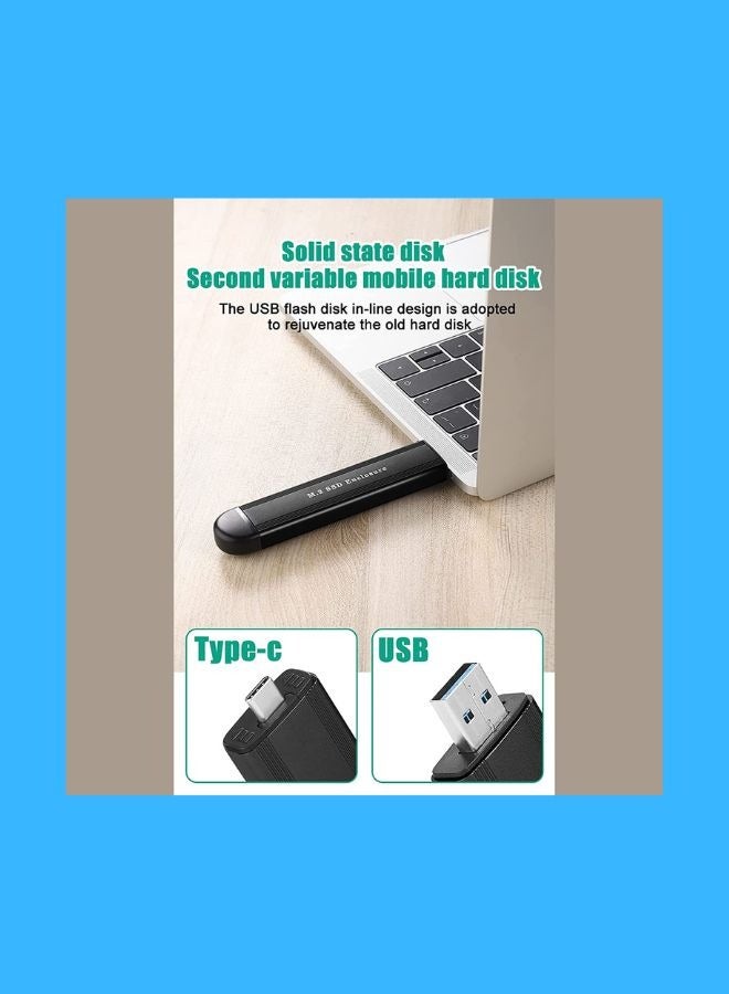 XLT M.2 SSD Enclosure, NVME NGFF Dual Protocol Adapter with USB C Support for Size 2242/2260/2280 - Image 5